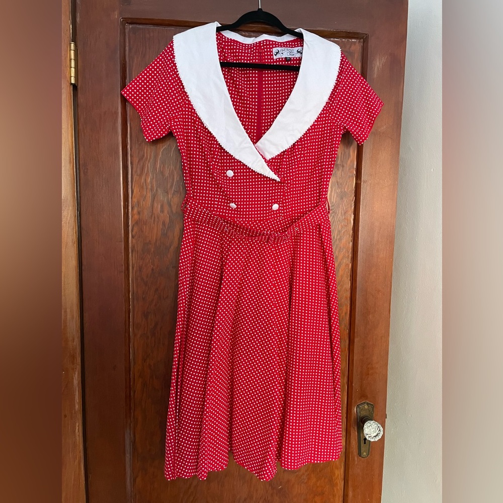 1950’s replica red and white polka dot dress